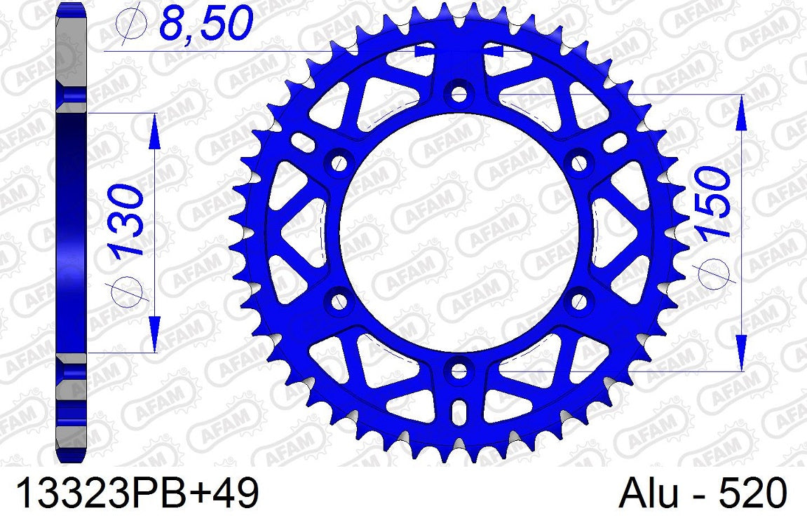 Corona in ergal autopulente AFAM YAMAHA WR 426 F 2001-2002 49 Denti