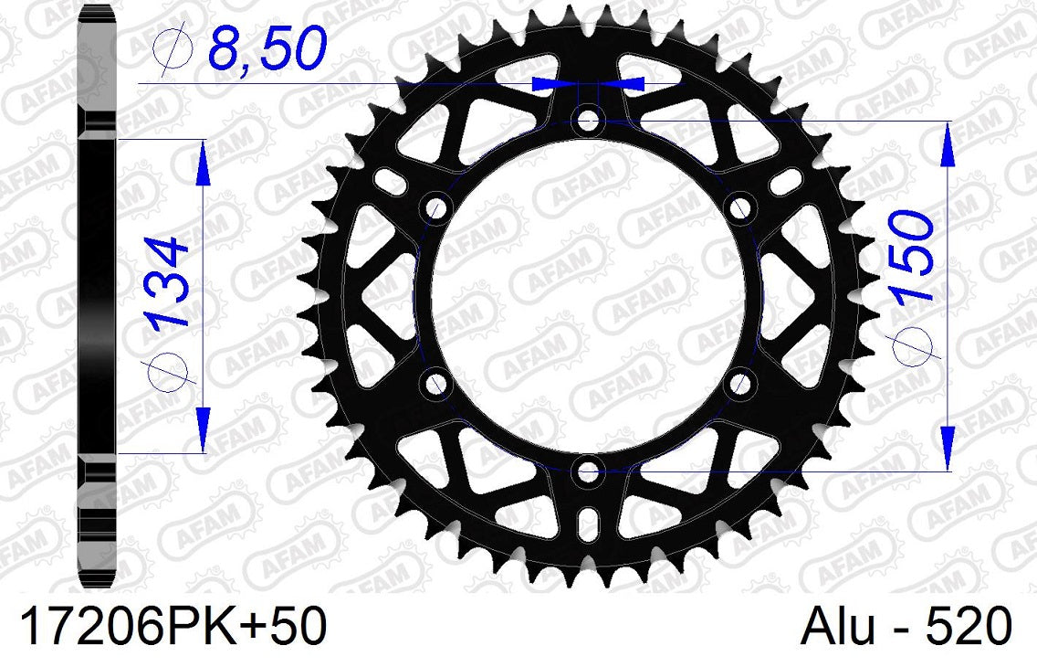 Corona in ergal autopulente AFAM KAWASAKI KX 450 F 2006-2023 50 Denti