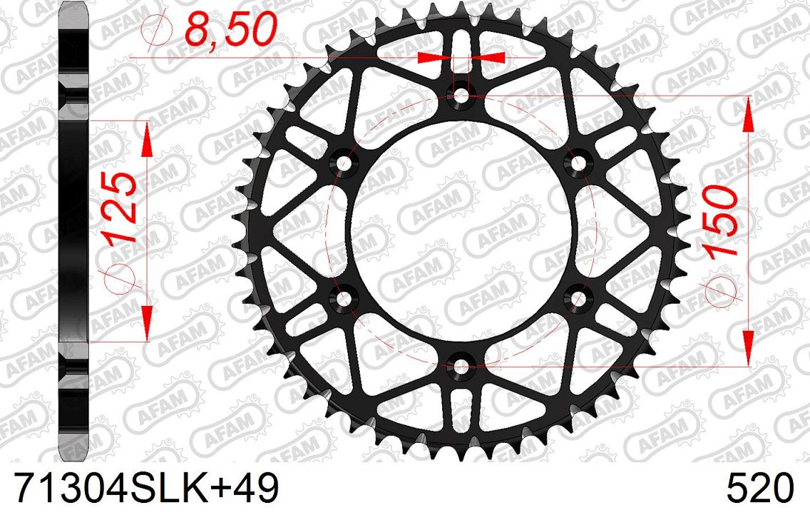 Corona in acciaio SLK AFAM KTM 250 SX F 2006-2023 49 Denti
