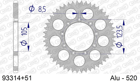 Corona in ergal autopulenti AFAM TM EN 250 1992-2022 51 Denti